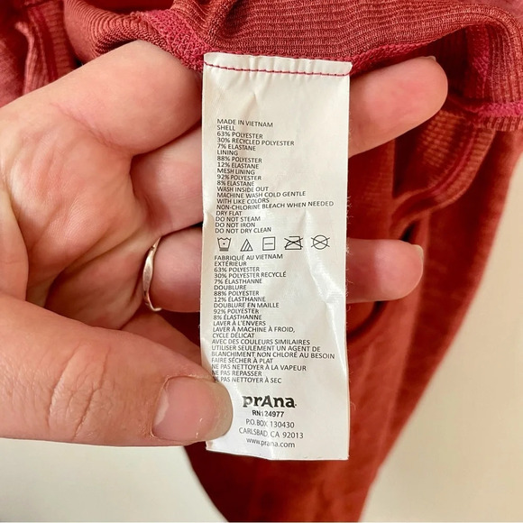 Prana Liliana Ribbed  Athletic Tank Top Pink - Picture 6 of 7